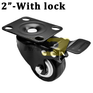 Black Gold Diamond Caster Wheel 1.5-3 Inche High Quality Swivel With Brake Trolley Wheels Heavy Duty