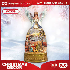 D&D #0339 Christmas Snow Globes Angel Guardian Nativity Scene Silent Night Music