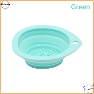 Follow Get More【Metonna】 Silicone Makeup Brush Cleaner Folding Powder Puff Cleaning Bowl Eyeshadow Brushes Washing Soft Mat Beauty Tools Scrubber Box
