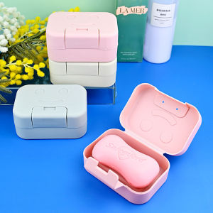 Smiling Face Soap Box Dish Waterproof Travel Portable Plastic Case Seal Soap Holder With Lid