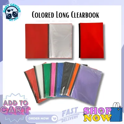 COLORED SHORT CLEARBOOK / COLORED LONG CLEARBOOK / SCHOOL MATERIAL CLEAR BOOK/ OFFICE DOCUMENT ORGANIZER CLEAR BOOK/ HOME ORGANIZER CLEAR BOOK [ SALE ]