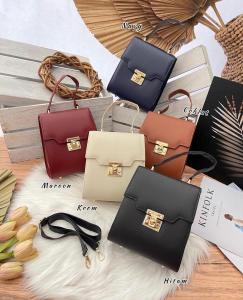 COD - Tas Selempang GESPER CROCO - Tas Bahu Model Baru - Tas Wanita - Warna Cream/Mocca/Hitam/Ungu/Hijau - Bahan Croco - Ukuran 18x13x8 - Free Tali Panjang - Cocok untuk Segala Usia