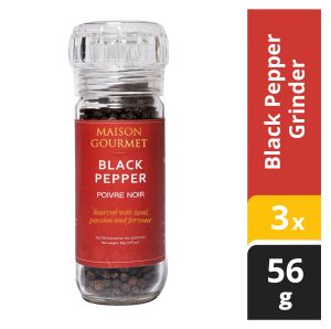 3 X Maison Gourmet Black Pepper Grinder 56 g