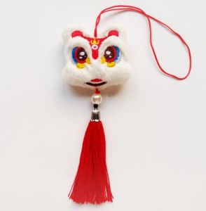 1/2Pcs Chinese Style Festive Plush Lion Dance Tassel Pendant 2025 New Year Gift Box Hanging Ornament Spring Festival Lucky Pendant