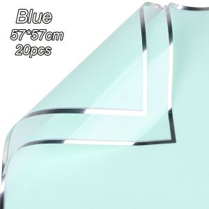 20pcs丨58*58cm Silver Edge Waterproof Wrapping Paper Flower Paper Frosted Bouquet Wrapping Paper Gift Wrapping Paper