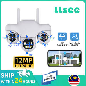 WIFI Solar-Powered Camera 12MP 10x Zoom Triple Lens PTZ Pan-Tilt Camera WiFi Waterproof Human Detection Night Vision Outdoor Security Monitoring