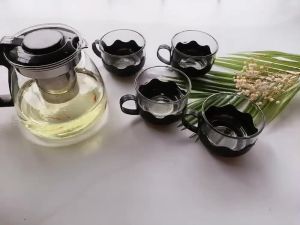 Bình Trà Thuỷ Tinh Có Túi Lọc Inox Dung Tích 700ml Thiết Kế Độc Đáo + Tặng Kèm 4 Ly Thuỷ Tinh