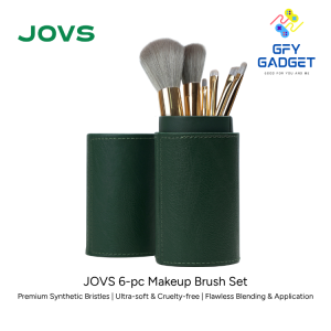 [LOCAL STOCKS] JOVS 6-Piece Makeup Brush Set | Ultra-Soft Synthetic Bristles | Premium Travel Case | Face&Eye Brush