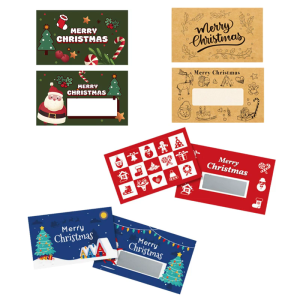 30Pcs Christmas Gift Coupons Handmade Scratch Off Prizes for Birthday Holiday Event and Corporate Parties