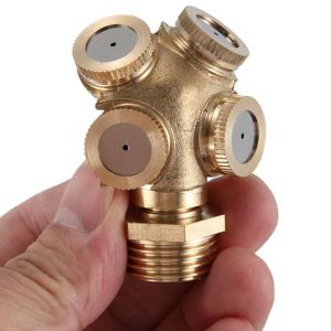 Spuyer Nozzle Sprayer Kabut Embun Kepala 4 Kuningan Untuk Rumah Walet Kandang Ayam Jamur