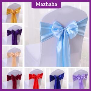 Mazhaha Colourful Satin Sash Wedding High Quality Chair Bow For Chair Covers Sash Birthday Party Hotel Show Decoration Wholesale
