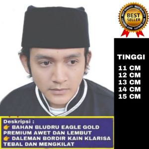Peci songkok susun Hitam Kopyah susun hitam kopiah susun Tinggi 11 Cm 12 Cm 13 Cm 14 Cm 15 Cm