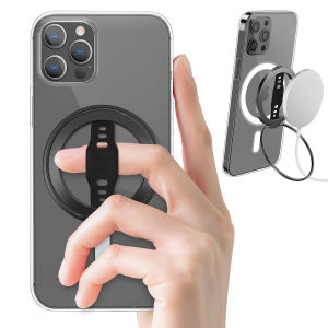 EWA Compatible with MagSafe Durable Phone Grip Kickstand Holder with Silicone Finger Strap Removable Magnetic Ring Holder2026