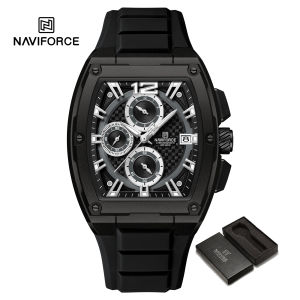 NAVIFORCE Fashion Men Casual Chronograph Rubber Watch Waterproof Multifunction Calendar Display Original 2024 Quartz Mens Watches