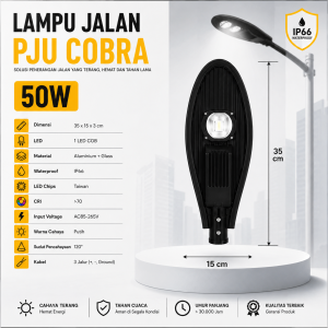 GLS - Lampu LED PJU Cobra Outdoor IP65 Anti Air 50W 100W 150W High Brightness