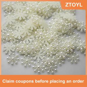 【ZTOYL】 100 × bông tuyết flatback ngọc trai embellishments giáng sinh Craft DIY công cụ
