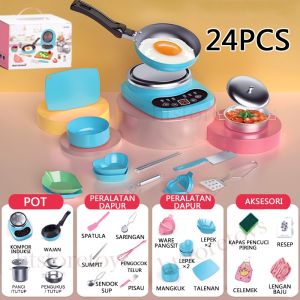 Mini Kitchen Real Memasak Set Dapur Teka -teki Set Hadiah Ulang Tahun Anak