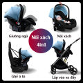 Combo bộ Xe đẩy nôi và nôi xách tay kiêm ghế ô tô COBALLE cao cấp thiết kế ĐỨC, dáng thể thao với nhiều quà tặng hấp dẫn. 