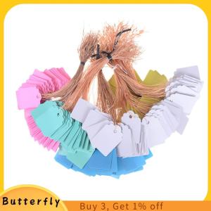 Butterfly 100Pcs เครื่องประดับเสื้อผ้าสินค้าสวนยี่ห้อป้ายราคาแท็ก 3.5x2.5 ซม.