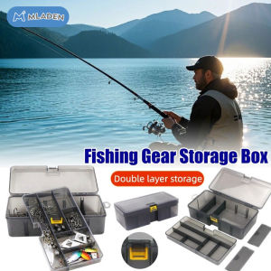 MLADEN Fishing Gear Multifunctional Storage Box Double Layer Waterproof Bait Plastic Storage Fishing Gear Box