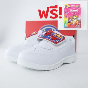 [ฟรีสีมาทเตอร์อาทสั้น] รองเท้าพละนักเรียนเด็กชาย Kenta รุ่น Spider-Man (มีไฟกระพริบ) ลิขสิทธิ์แท้ แถม1กล่อง