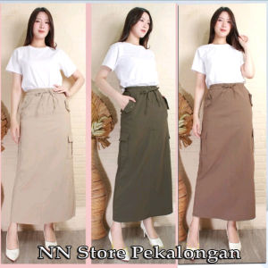 Rok Cargo Wanita Panjang / Rok Cargo Korean Style / Skirt Cargo Wanita / Rok Cargo Panjang