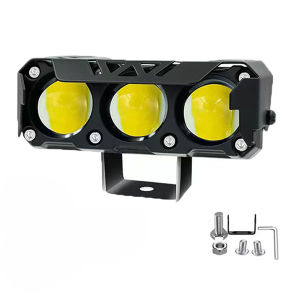 ไฟสปอร์ตไลท์ LED สามตา กันน้ำ IP67 สำหรับมอเตอร์ไซค์ แสงสีขาว/ส้ม พร้อมตัวแปลงไฟ