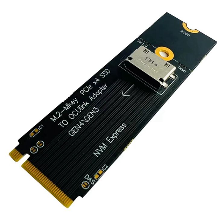 PCIe To Oculink Adapter Card – PCIe 4.0 X4 To SFF-8612 For U.2 NVMe SSDs, 64Gbps Bandwidth, OS & Linux Support