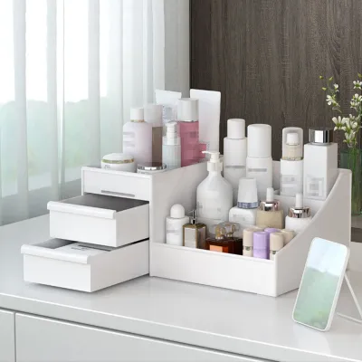Rak Kosmetik 3 Susun Rak Makeup - RakSkincare Lemari Mini Make up - Rak Cermin Organizer Makeup