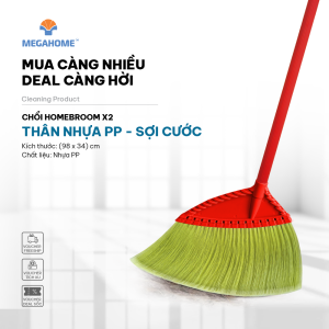 Chổi Homebroom X2 Megahome thân chổi nhựa lông chổi mềm mại