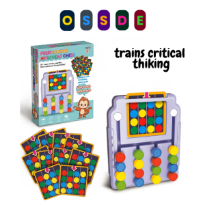 OSSDE Four-Colour Movement Chess Kids Logic Puzzle & Color Matching Game Educational Montessori Toy