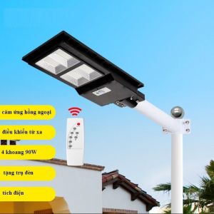 ĐÈN ĐƯỜNG NĂNG LƯỢNG MẶT TRỜI 4 KHOANG- 90W có điều khiển từ xa