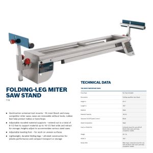 Bosch T1B Miter Saw Stand 2600mm Work Bench Folding Stand 0601B12310