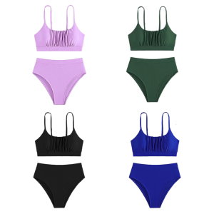 Stylish Ruched Swimwears for Women Ruched Swimsuit High Waist Tummy Controlled Bathing Suit Padded Swimming Costume