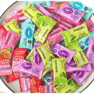 『Ready Stock 现货』进口醇然心动 唇印海盐/无糖味糖果 IMPORT Kiss Delicias Mint Candy Sea ...
