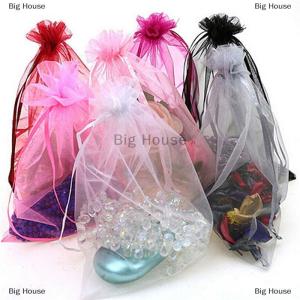 [COD] Big House sai kim น้ำ 50 ชิ้น organza ถุงของขวัญเครื่องประดับถุงขนมโปรดปรานแต่งงานถุงตาข่ายถุงของขวัญ