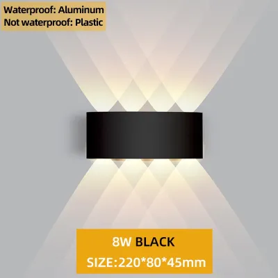 IP65 LED Wall Lamp Outdoor/Indoor Waterproof Garden Lighting Aluminum AC86-265 Indoor Bedroom Living Room Wall Light