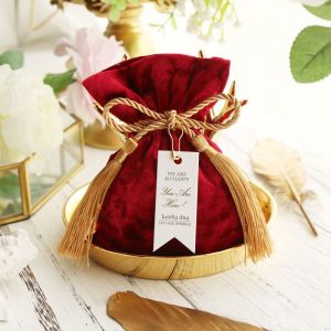 NQICZR Dust Protect Trendy Portable Tassel Bag Velvet Candy Bag Gift Bags Candy Pouches Drawstring Pocket