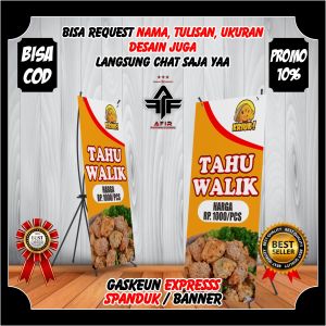Spanduk Banner Berdiri TAHU WALIK Banner Jualan TAHU WALIK BERKUALITAS PREMIUM ukuran 60x160cm