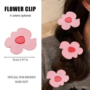 4Pcs Sweet Flower Hair Barrettes Dopamine Flower Hair Clip Vacation Style Hair Bangs Clip Kids Girls Hair Accessories