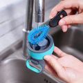 【TheCoachesJournal】3 in 1 Stainless Steel Water Bottle Brush Set Long Handle Water Bottle Scrubbing Brush Bristle Built for Cleaning Narrow Neck Bottles Sport Bottles Baby Bottles Coffee Mugs Tumblers, Flask, Round Head. 