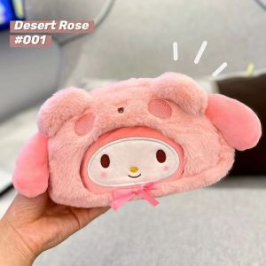 Large Capacity Plush Pen Bag Cute Cartoon Pencil Case Soft Storage Box Plushie Stationery Organizer Zipper Pouch