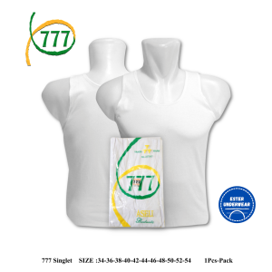 Kaos Dalam Oblong  Singlet 777 | S 777 Putih Isi 1Pcs Bahan Katun