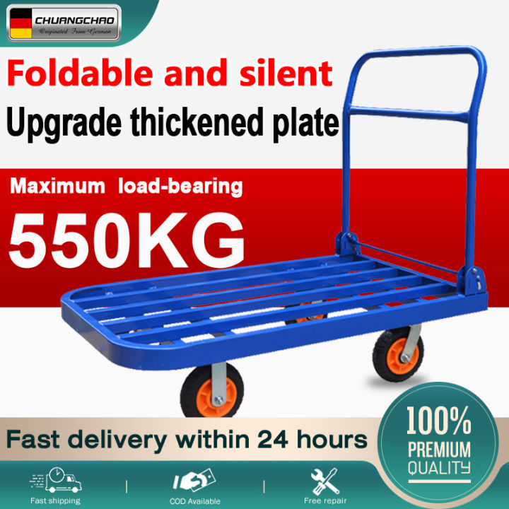 CHUANGCHAO heavy duty hand truck trolley pushcart 550KG Foldable