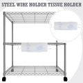 Paper Towel Holder for Wire Shelving 5'' D x 12'' W x 4.5'' H Hanging Paper Towel Holder Wire Shelf Accessories for Camp Dorm Laundry Room Stove Kitchen(Silver). 