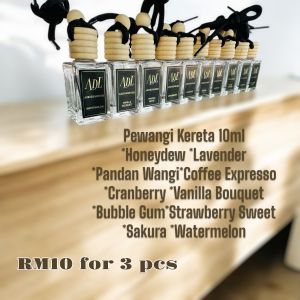 [BUY 3 AT RM10] ADL PEWANGI KERETA . CAR AIR FRESHENER 10ML [LAST 45 DAYS] PEMBORONG MINYAK WANGI PUTRA HEIGHTS