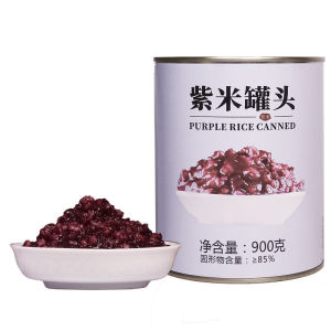 Canned blood glutinous rice black rice and miscellaneous grains opened and ready to eat purple rice 900g  血糯米罐头