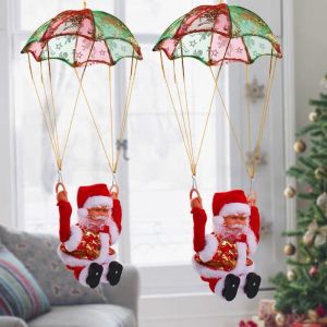 [Hoàn Tiền 10%]Đồ chơi ông già Noel leo dây lộn nhào leo thang chui ống khói chơi nhạc cụ vác quà - Đồ chơi Noel vui nhộn cho bé