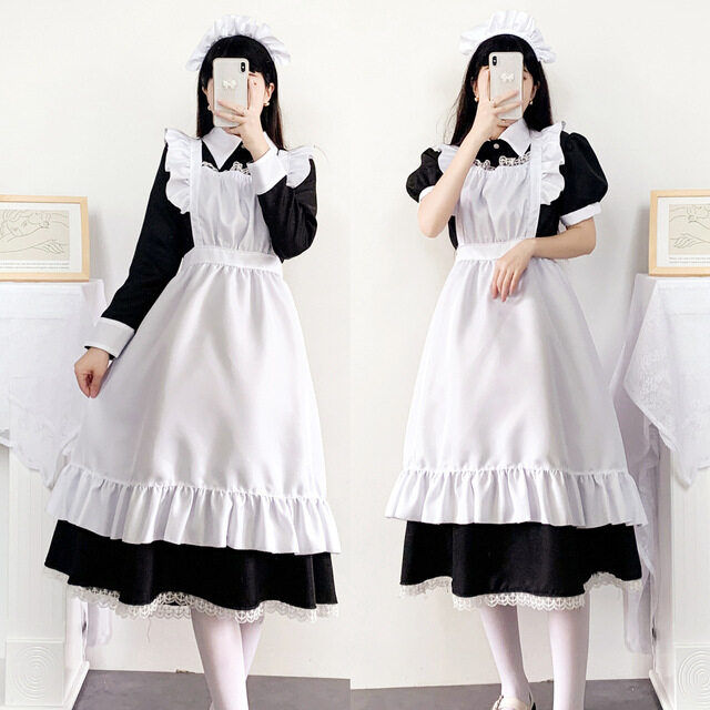 HOT】 Váy Liền Phong Cách Gothic Loli Nhật Bản Đen Trắng Mới lolita Trang  Phục Hầu Gái Quản Gia COS Anime Nhập Vai | Lazada.vn