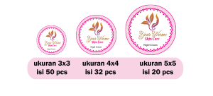 isi 50pcs STICKER SKINCARE CUSTOM STIKER KECANTIKANLOGO SKINCARE. LOGO CREAM LOGO HB